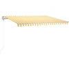 Image de vidaXL Store automatique avec LED & capteur de vent 450x300 cm Jaune/Blanc