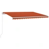 Image de vidaXL Store automatique avec LED & capteur de vent 450x300 Orange/Brun