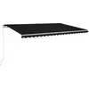 Image de vidaXL Store manuel rétractable avec LED 500x300 cm Anthracite