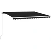 Image de vidaXL Marquise manuellement rétractable avec LED 400x350 cm Anthracite