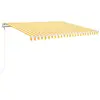 Image de vidaXL Store automatique avec LED & capteur de vent 400x350 jaune/blanc