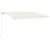 Image de vidaXL Store manuel rétractable avec LED 450x350 cm Crème
