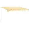 Image de vidaXL Store manuel rétractable avec LED 450x350 cm jaune et blanc