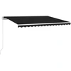 Image de vidaXL Store manuel rétractable avec LED 450x350 cm Anthracite