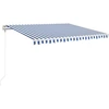Image de vidaXL Store automatique rétractable 450x350 cm bleu et blanc