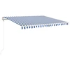 Image de vidaXL Store automatique avec LED & capteur de vent 450x350 bleu et blanc