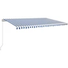 Image de vidaXL Store manuel rétractable avec LED 500x350 cm bleu et blanc