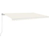 Image de vidaXL Marquise manuellement rétractable avec LED 500x350 cm Crème