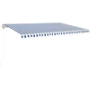 Image de vidaXL Store automatique rétractable 500x350 cm bleu et blanc