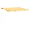 Image de vidaXL Store automatique avec LED & capteur de vent 500x350 cm Jaune/Blanc