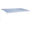 Image de vidaXL Store manuel rétractable avec LED 600x350 cm bleu et blanc
