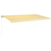 Image de vidaXL Store automatique avec LED & capteur de vent 600x350 cm jaune/blanc