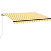 Image de vidaXL Store manuel rétractable 350x250 cm jaune et blanc