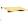 Image de vidaXL Store manuel rétractable avec LED 350x250 cm jaune et blanc