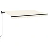 Image de vidaXL Store manuel rétractable avec LED 450x300 cm Crème