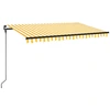 Image de vidaXL Store manuel rétractable avec LED 450x300 cm jaune et blanc