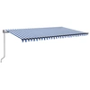 Image de vidaXL Store automatique avec LED & capteur de vent 500x300 bleu et blanc