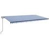 Image de vidaXL Store automatique avec LED & capteur de vent 600x300 bleu et blanc