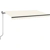 Image de vidaXL Marquise manuellement rétractable avec LED 400x350 cm Crème