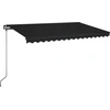 Image de vidaXL Marquise manuellement rétractable avec LED 400x350 cm Anthracite