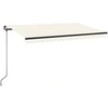 Image de vidaXL Store manuel rétractable avec LED 450x350 cm Crème