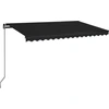 Image de vidaXL Store manuel rétractable avec LED 450x350 cm Anthracite