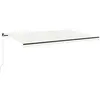 Image de vidaXL Marquise manuellement rétractable avec LED 500x350 cm Crème