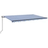 Image de vidaXL Store automatique rétractable 500x350 cm bleu et blanc