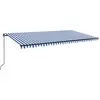 Image de vidaXL Store manuel rétractable avec LED 600x350 cm bleu et blanc