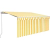 Image de vidaXL Store manuel rétractable avec enrouleur 3,5x2,5 m jaune & blanc