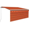 Image de vidaXL Store manuel rétractable avec enrouleur 3,5x2,5 m Orange Marron