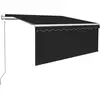 Image de vidaXL Store automatique rétractable avec volant 3,5x2,5 m Anthracite