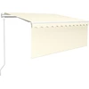 Image de vidaXL Store automatique avec rouleau LED Capteur de vent 3,5 x 2,5 m Crème