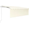 Image de vidaXL Auvent automatique avec store LED Capteur de vent 4x3 m Crème