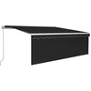 Image de vidaXL Marquise manuellement rétractable avec store & LED 4,5x3 m Anthracite