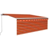 Image de vidaXL Marquise manuellement rétractable avec store & LED 4,5x3 m Orange Marron