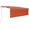 Image de vidaXL Store Automatiquement Réctractable avec Volant 4,5x3m Orange & Marron