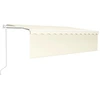 Image de vidaXL Store automatique avec store enrouleur, capteur de vent et éclairage LED, 5 x 3 m, couleur crème