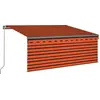 Image de vidaXL Store manuel rétractable avec enrouleur 3,5x2,5 m Orange & Marron