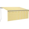 Image de vidaXL Store manuel rétractable avec store & LED 3,5x2,5 m jaune blanc