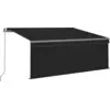 Image de vidaXL Marquise manuellement rétractable avec store & LED 3,5x2,5 m Anthracite