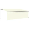 Image de VidaXL Auvent extensible manuellement avec store et LED 4x3 m crème