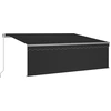 Image de vidaXL Marquise manuellement rétractable avec store & LED 4x3 m Anthracite