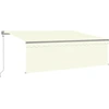 Image de vidaXL Auvent automatique avec store LED Capteur de vent 4x3 m Crème