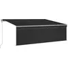Image de vidaXL Auvent automatique avec store LED Capteur de vent 4,5x3 m Anthracite