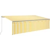 Image de vidaXL Marquise manuellement rétractable avec store & LED 5x3 m jaune & blanc
