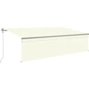 Image de vidaXL Store automatique avec store enrouleur, capteur de vent et éclairage LED, 5 x 3 m, couleur crème