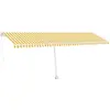 Image de vidaXL Store sur pied Manuellement rétractable 600x300 cm Jaune/Blanc