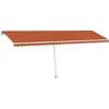 Image de vidaXL Store manuel rétractable avec LED 600x300 cm Orange Marron
