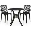 Image de vidaXL Ensemble Bistro 3 pièces fonte d'aluminium noir